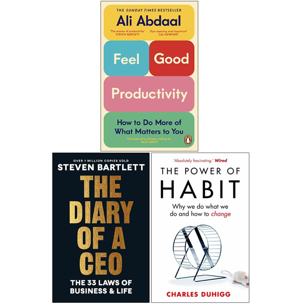 Feel-Good Productivity, The Diary of a CEO, Power of Habit 3 Books Collection Set