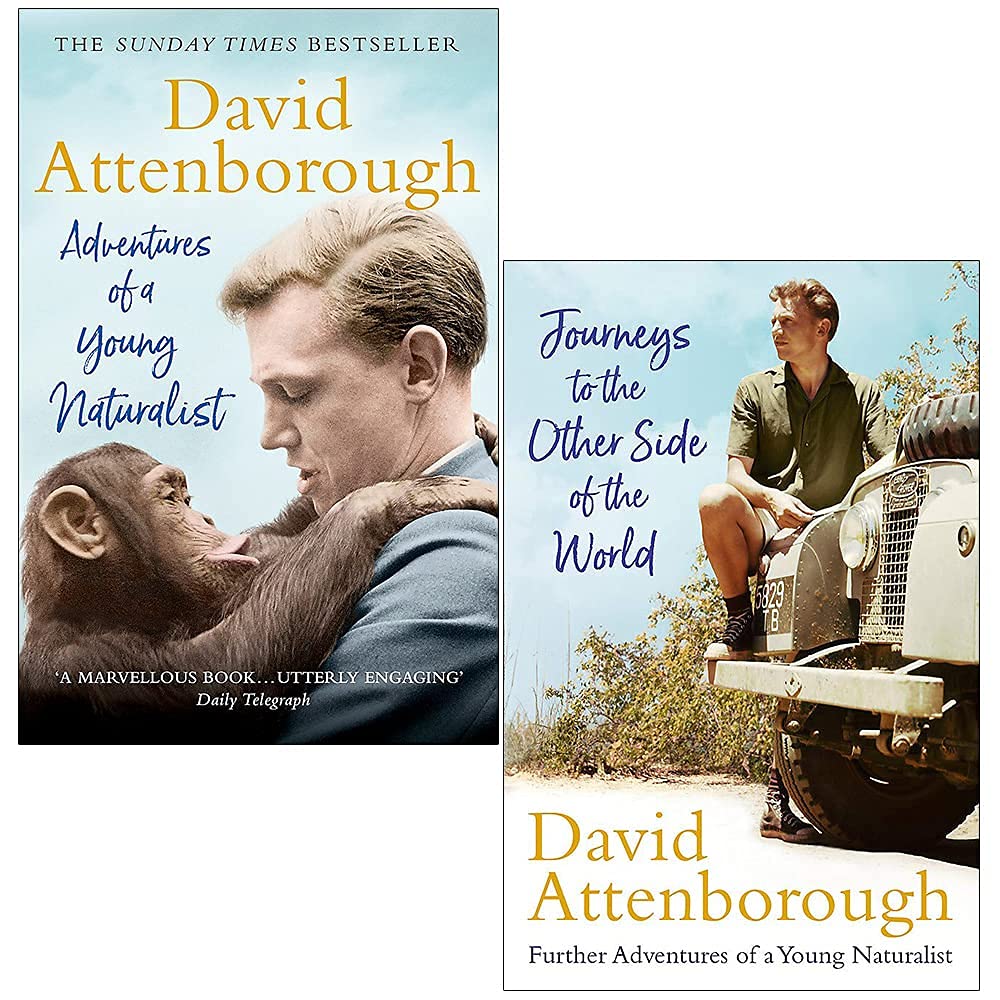 David Attenborough 2 Books Collection Set (Adventures of a Young Naturalist & Journeys to the Other Side of the World)