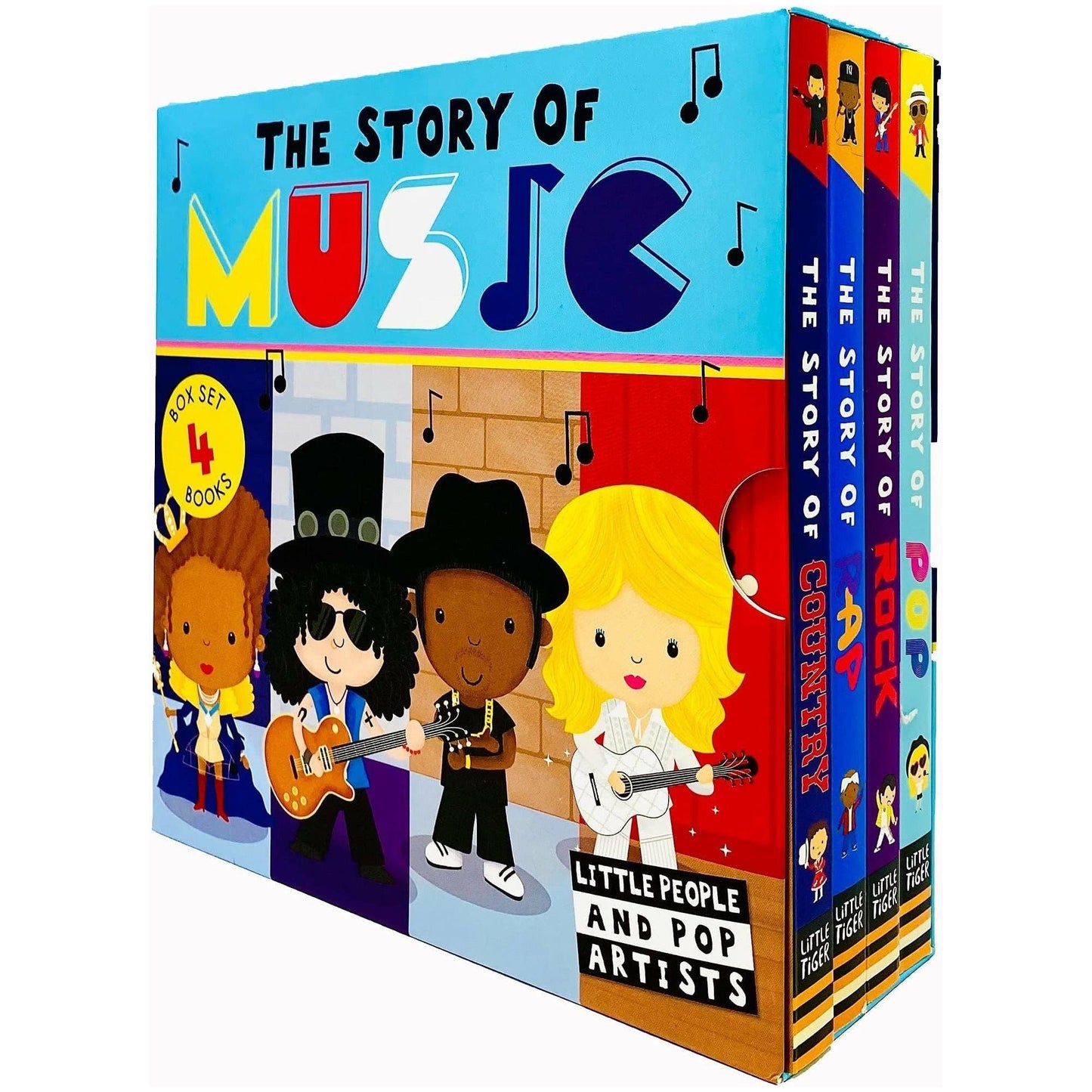 Little People and Pop Artists The Story of Music 4 Books Collection Box Set (Pop, Rock, Rap & Country)