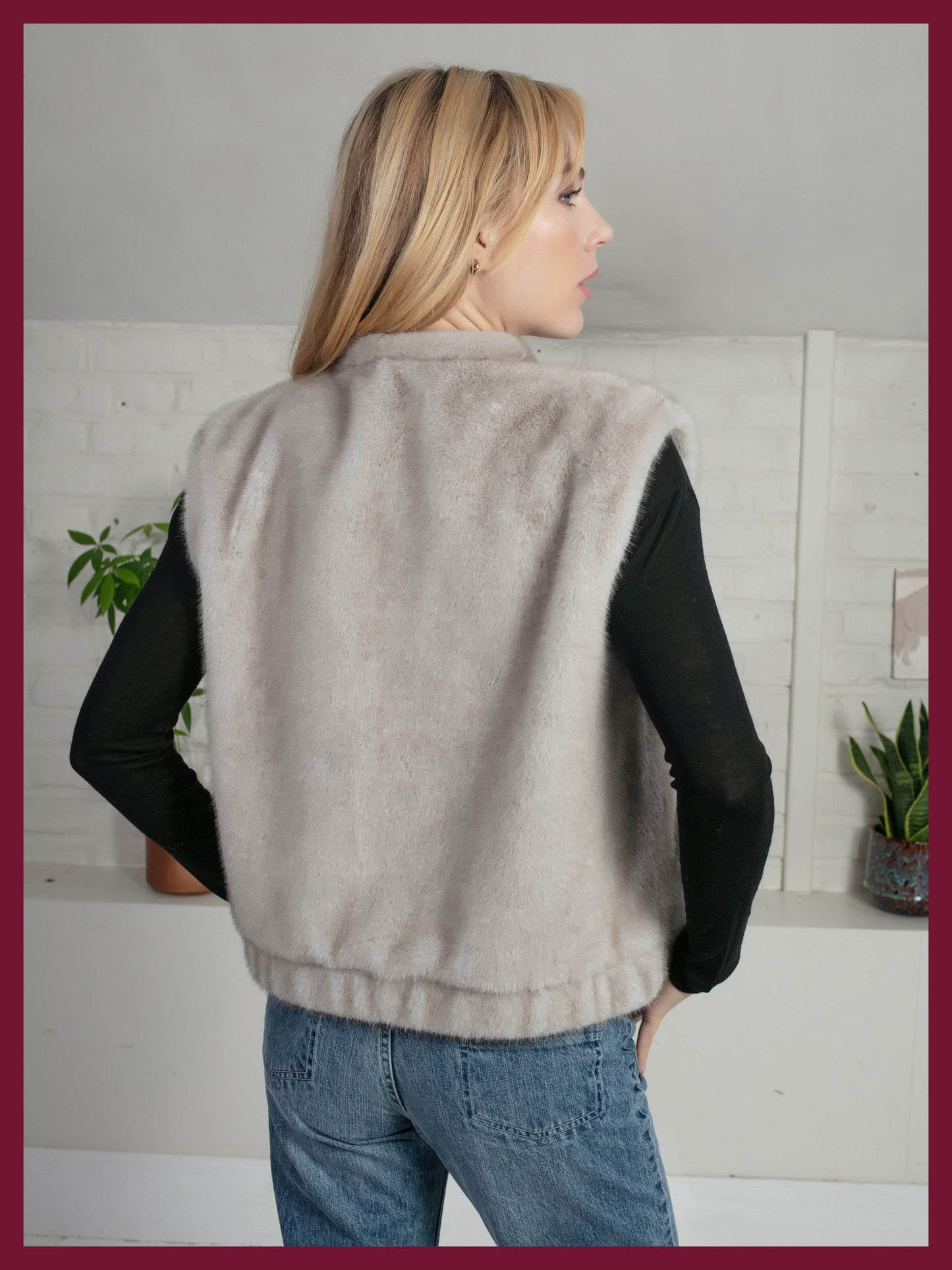 Isla Faux Fur Gilet in Grey