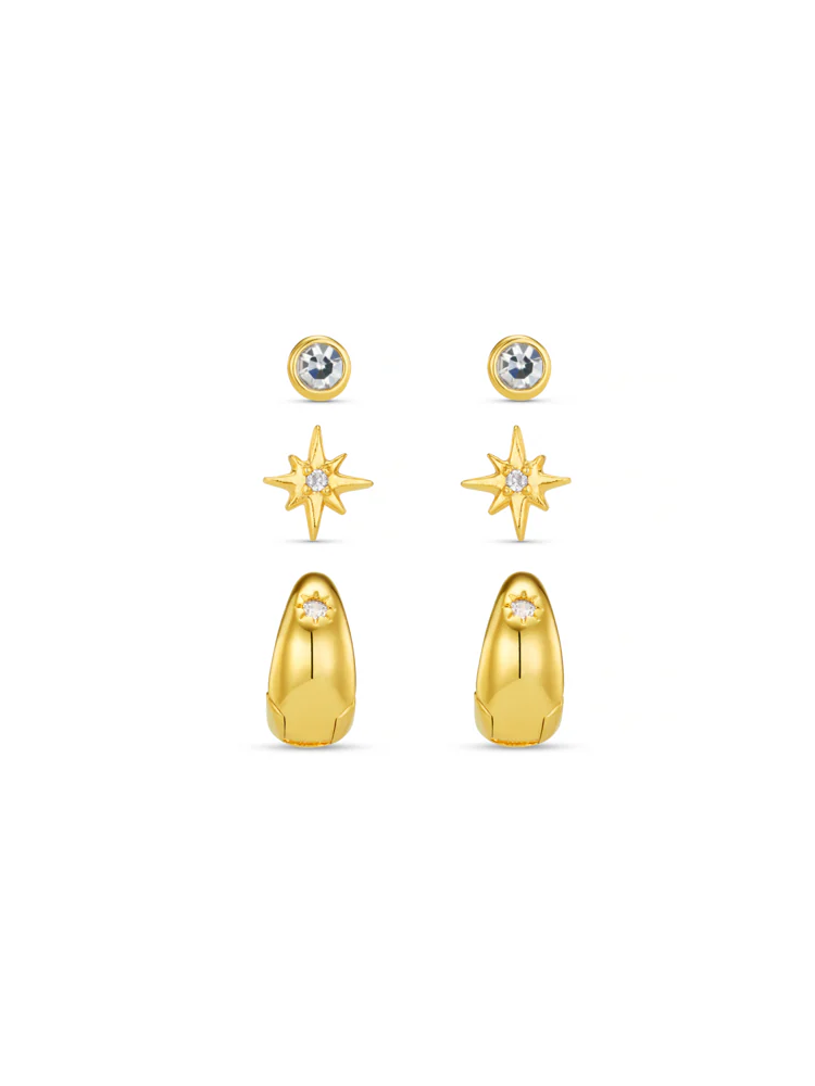 Orelia Starburst Tiny Tapered Ear Stacking Set