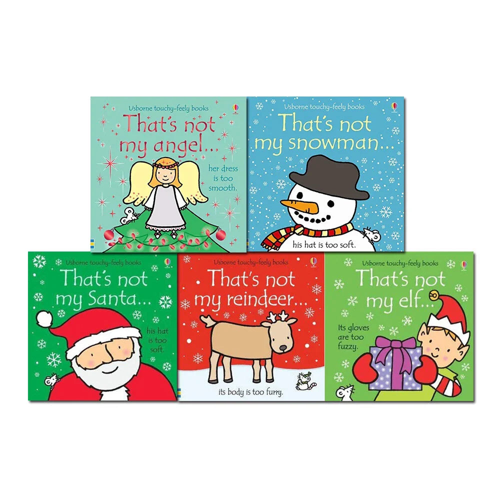 Usborne Touchy-feely Christmas 5 Books Collection Set My Santa, Reindeer, Elf, Angel, Snowman