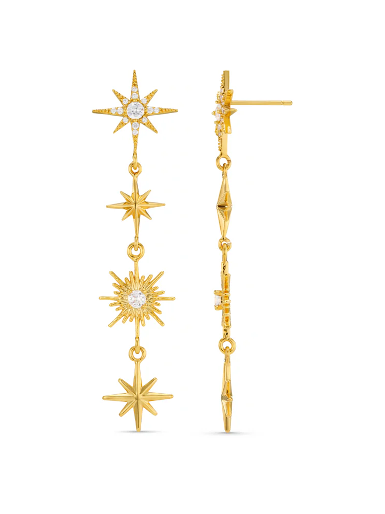 Orelia Statement Crystal Starburst Drop Earrings