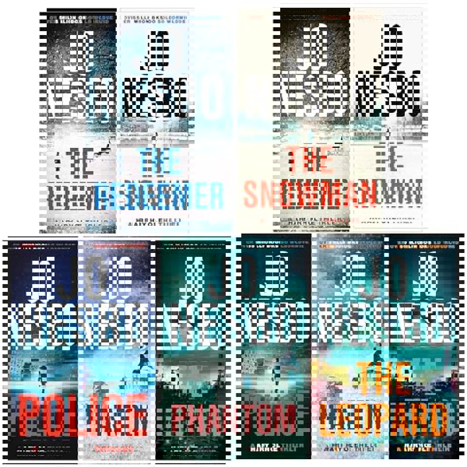 Harry Hole Series 6-10 Collection 5 Books Set By Jo Nesbo (The Redeemer, The Snowman, The Leopard, Phantom and Police)