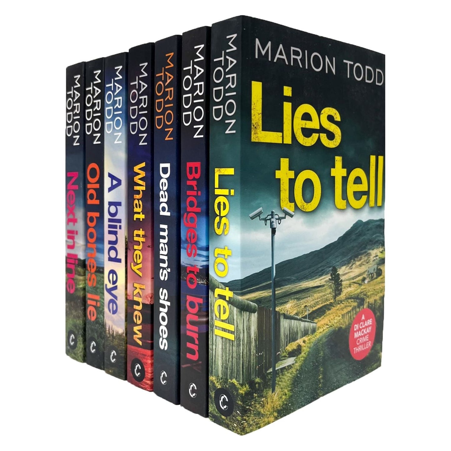 Detective Clare Mackay Series 7 Books Set by Marion Todd (Lies to Tell, Bridges to Burn, Dead Man's Shoes, What They Knew, A Blind Eye, Old Bones Lie, Next in Line)