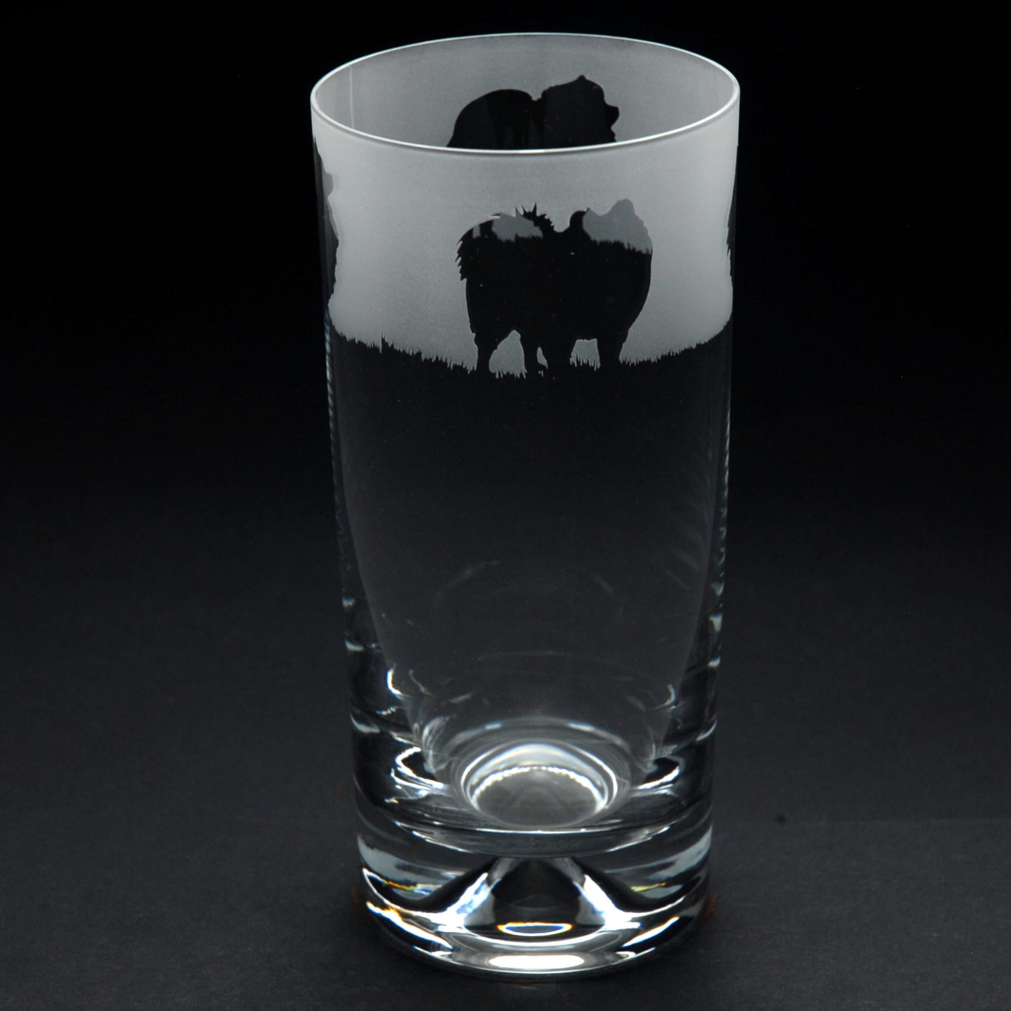 Pomeranian Dog Highball Glass - Hand Etched/Engraved Gift