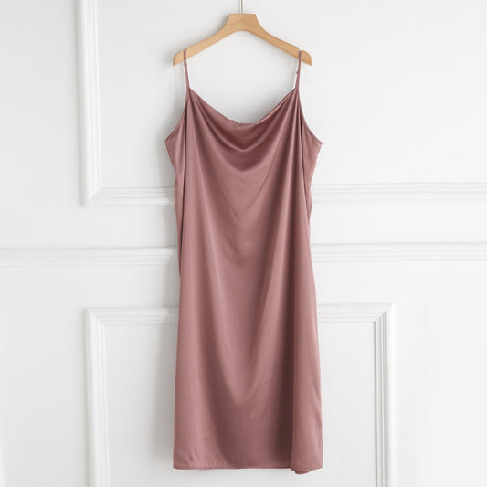 Custom Silk Dress | Silk Cowl Neck / V Neck Slip Dress | Knee / Midi Dress with Adjustable Straps | 22 Momme | Float Collection