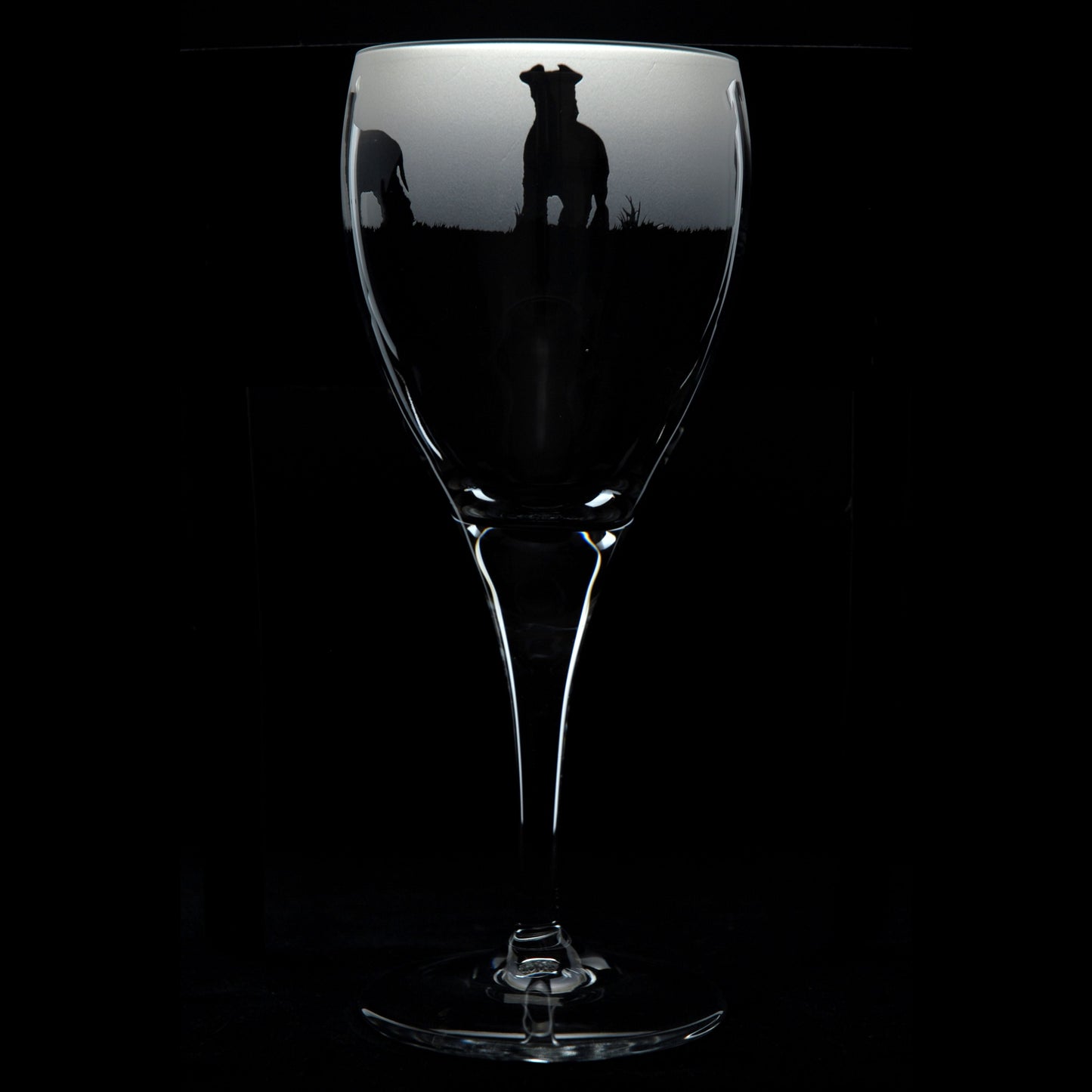 Schnauzer Dog Crystal Wine Glass - Hand Etched/Engraved Gift