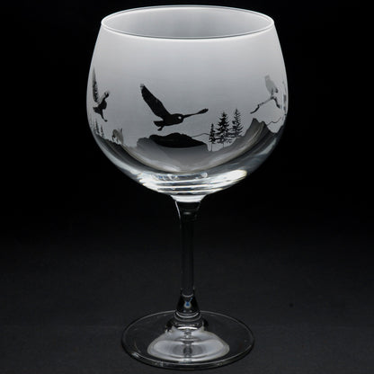 Owl Gin Cocktail Glass - Hand Etched/Engraved Gift