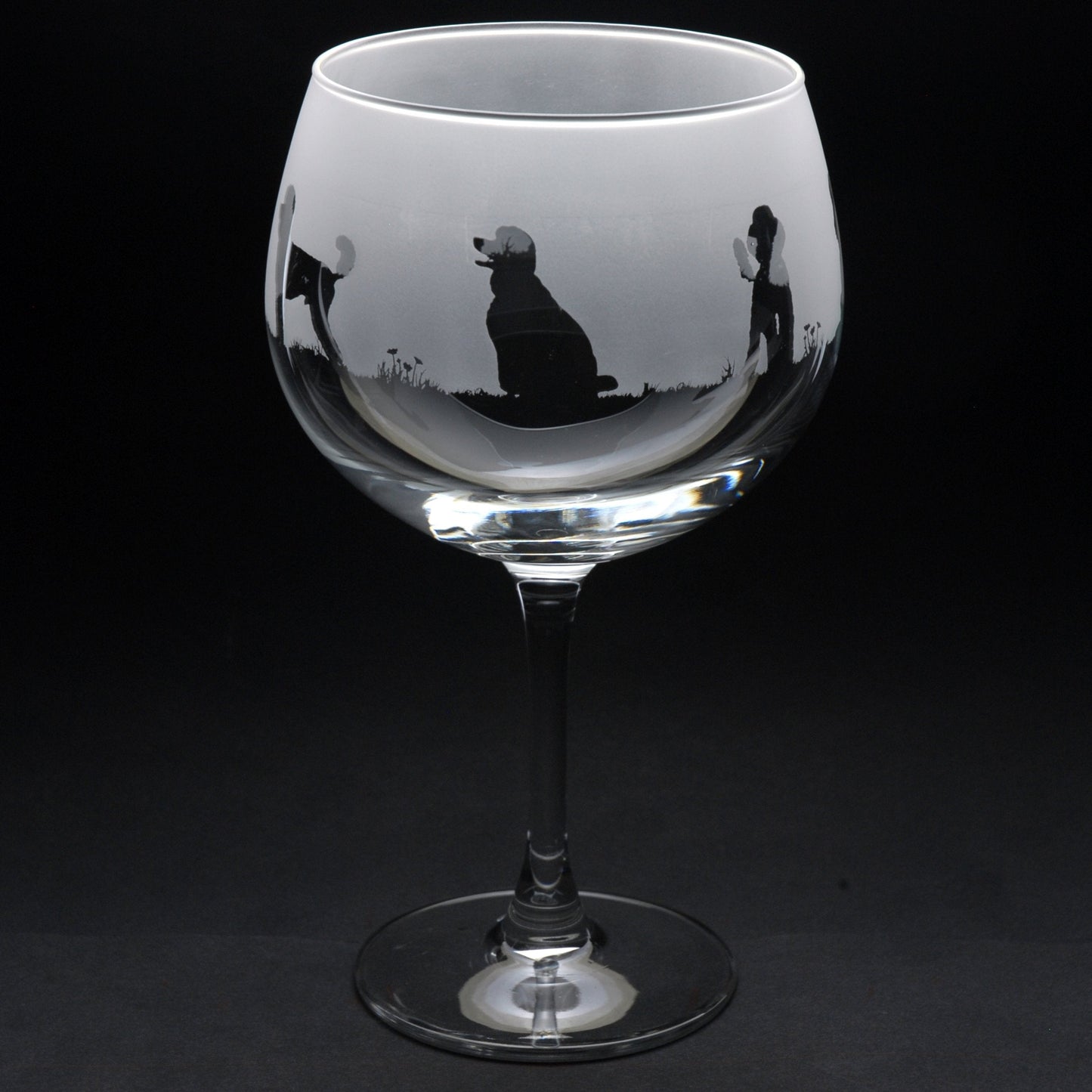 Poodle Dog Gin Cocktail Glass - Hand Etched/Engraved Gift