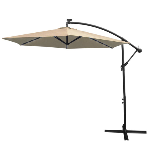 Beige 3m LED Cantilever Parasol