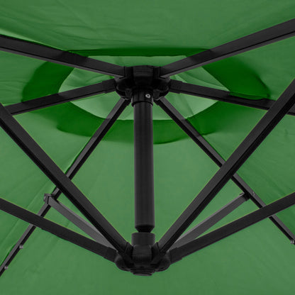 Green 3m LED Cantilever Parasol & Plain Base