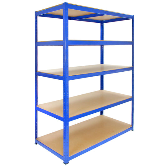 Monster Racking T-Rax Strong Storage Shelves, Blue, 120cm W, 60cm D, Set of 5