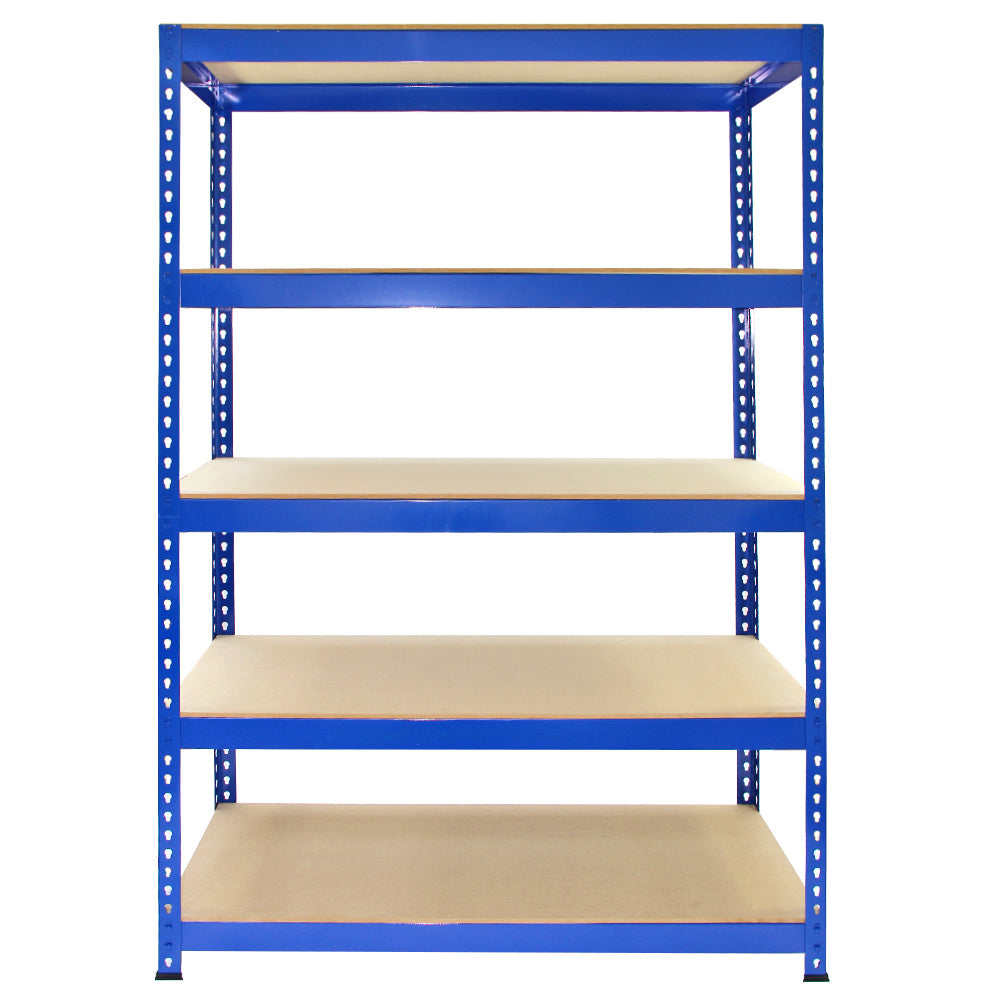 2 x T-RAX Blue Metal Racking Units 75cm x 150cm x 30cm with Free Bay Connectors