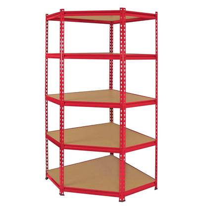 Monster Racking Z-Rax Corner Storage Shelf Unit, Red, 90cm Wide