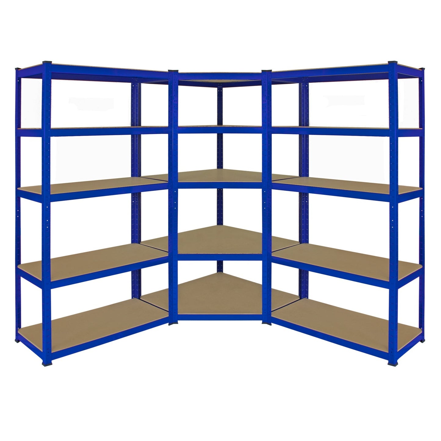 Monster Racking T-Rax Corner Shelving Unit & 2 x 90cm Garage Storage Bays, Blue