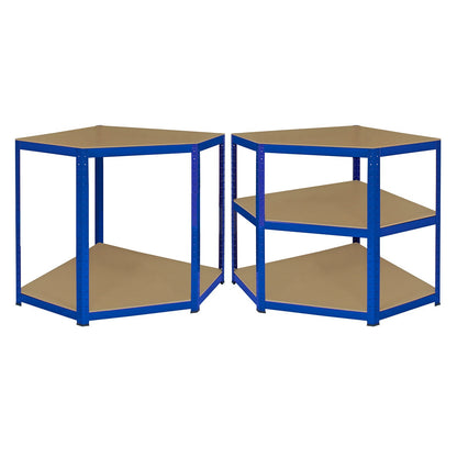 Monster Racking T-Rax Corner Storage Shelf Unit, Blue, 90cm Wide