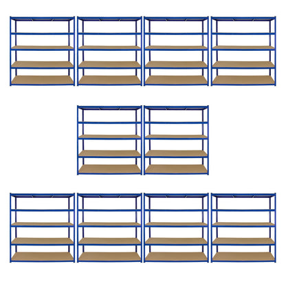 Monster Racking T-Rax 10 x Extra Wide Storage Shelves, Blue, 160cm W, 60cm D