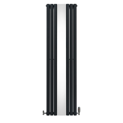 Oval Mirror Radiator & Valves - 1800mm x 500mm - Anthracite Grey