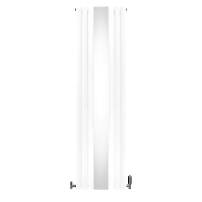 Oval Mirror Radiator & Valves - 1800mm x 500mm - White