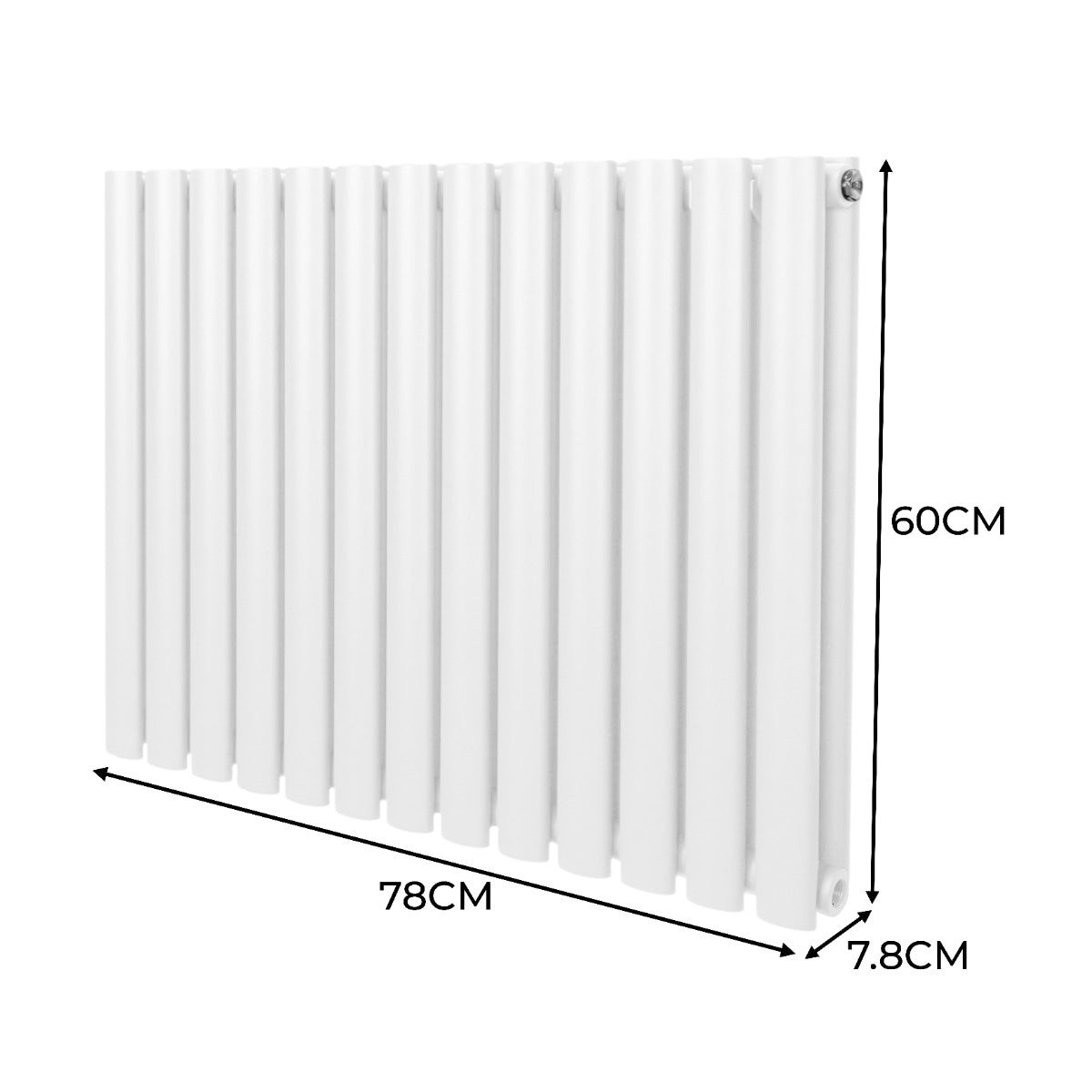 Oval Column Radiator & Valves - 600mm x 780mm – White