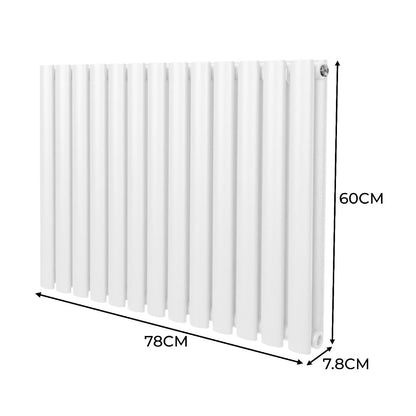 Oval Column Radiator & Valves - 600mm x 780mm – White