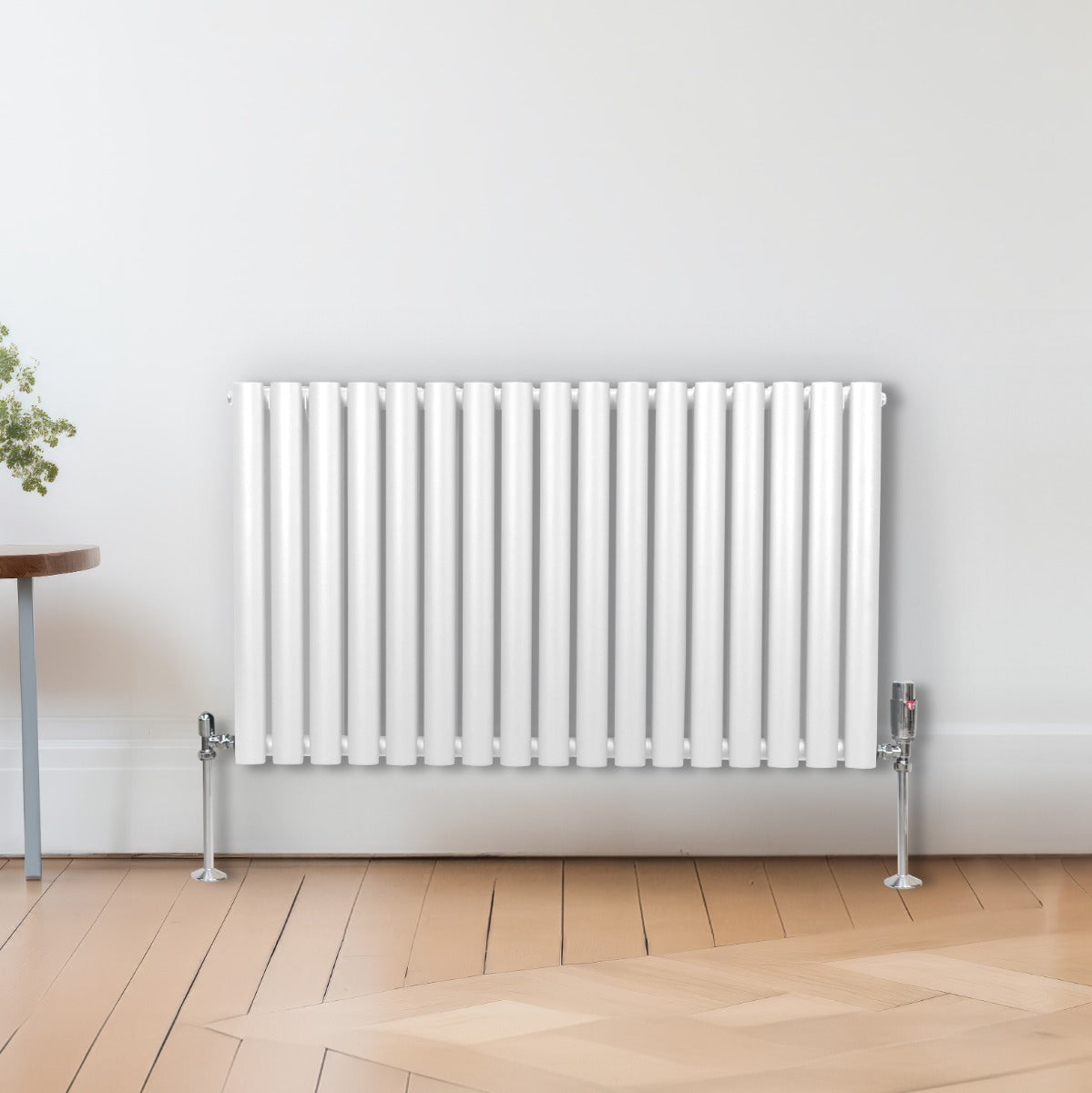 Oval Column Radiator & Valves - 600mm x 1020mm – White