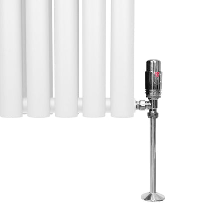 Oval Column Radiator & Valves - 600mm x 1200mm – White