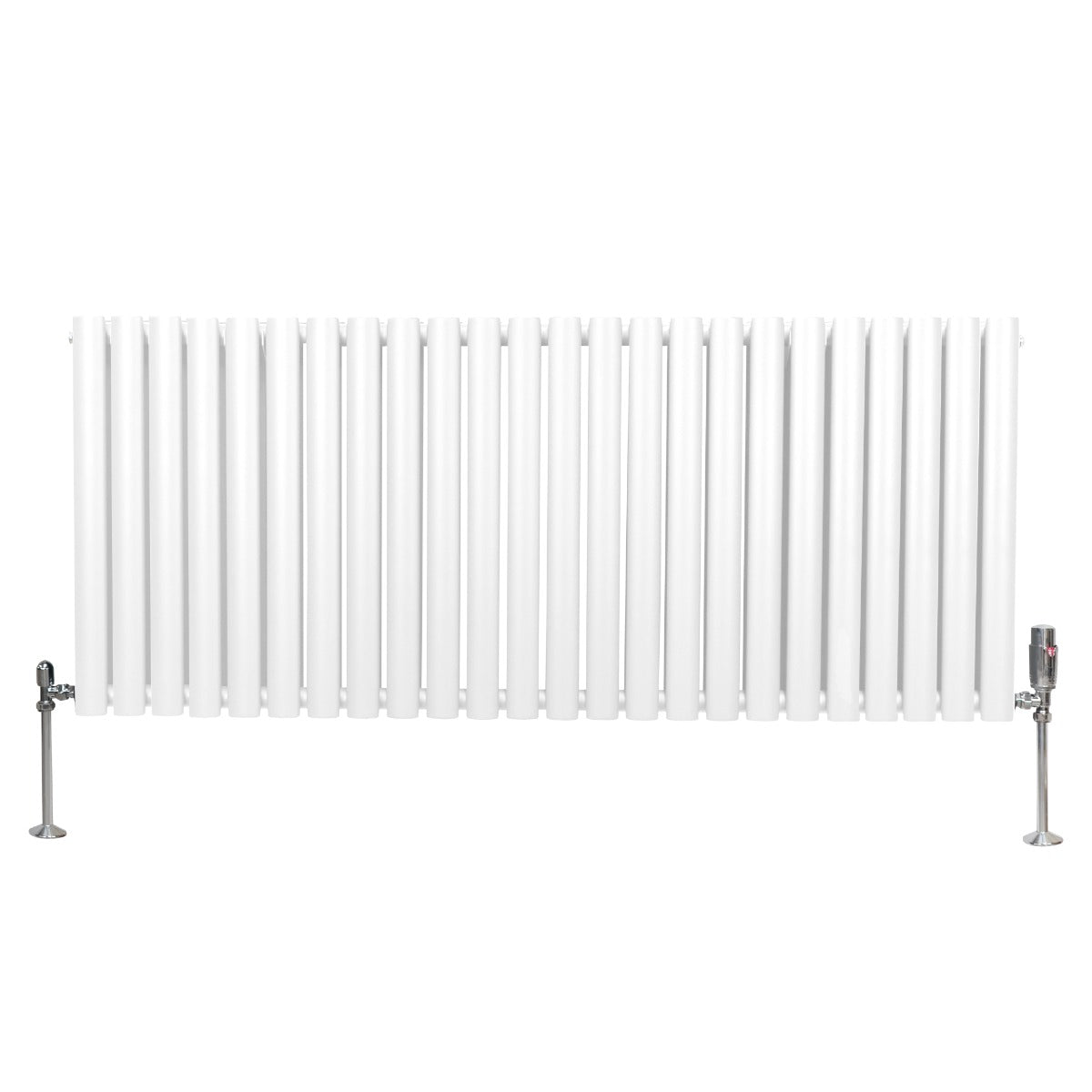 Oval Column Radiator & Valves - 600mm x 1440mm – White