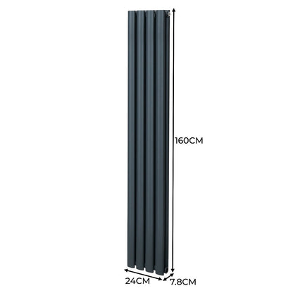 Oval Column Radiator & Valves - 1600mm x 240mm – Anthracite Grey