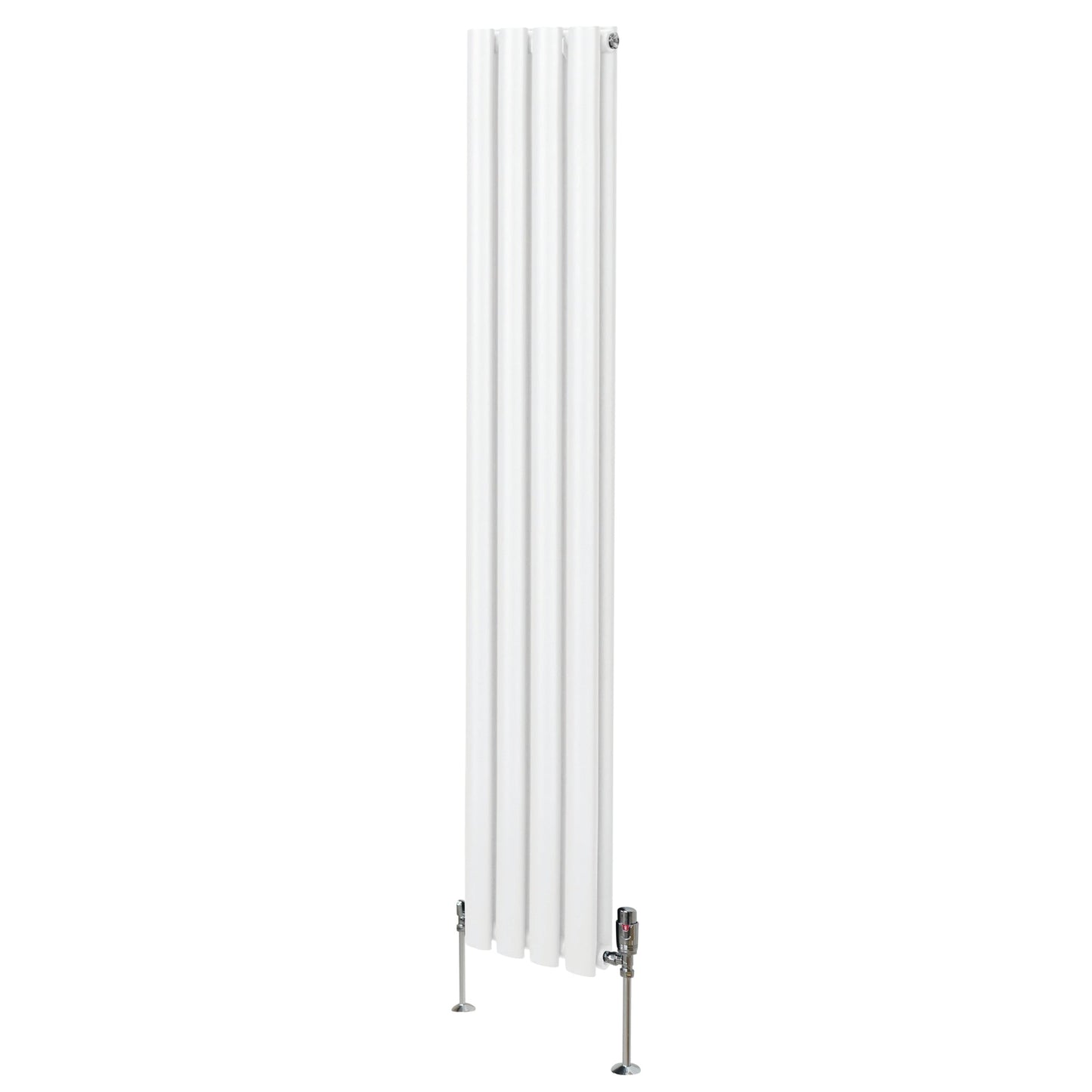 Oval Column Radiator & Valves - 1600mm x 240mm – White