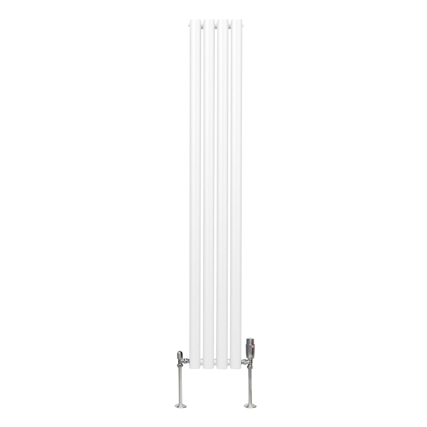 Oval Column Radiator & Valves - 1600mm x 240mm – White