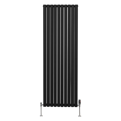 Oval Column Radiator & Valves - 1800mm x 600mm – Black