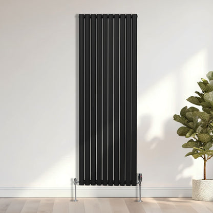 Oval Column Radiator & Valves - 1800mm x 600mm – Black