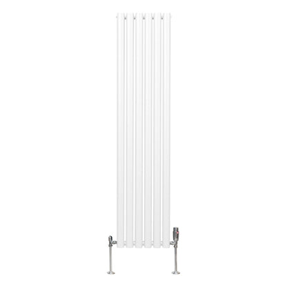 Oval Column Radiator & Valves - 1600mm x 360mm – White