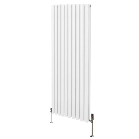 Oval Column Radiator & Valves - 1600mm x 600mm – White