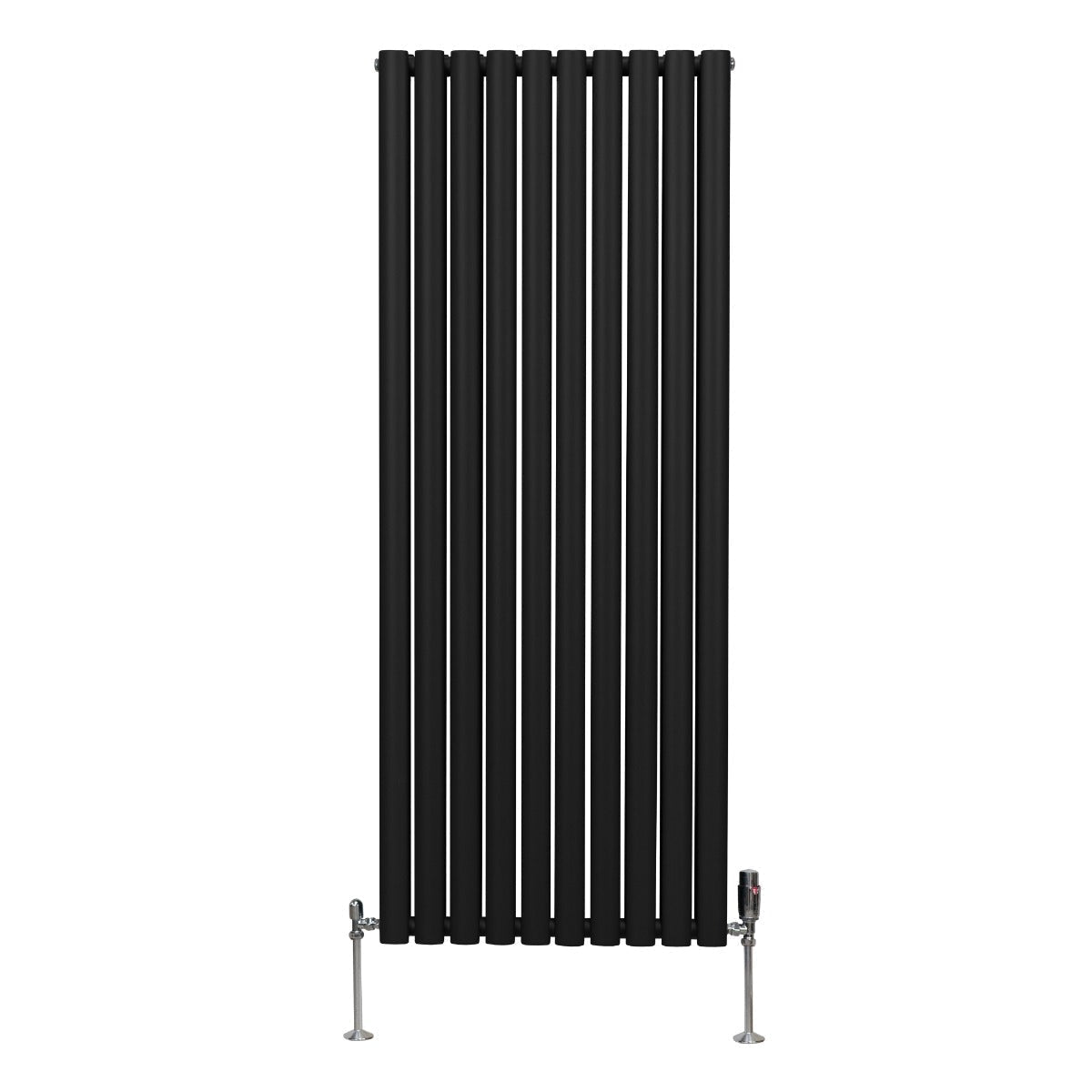 Oval Column Radiator & Valves - 1600mm x 600mm – Black