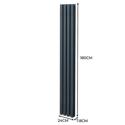 Oval Column Radiator & Valves - 1800mm x 240mm – Anthracite Grey