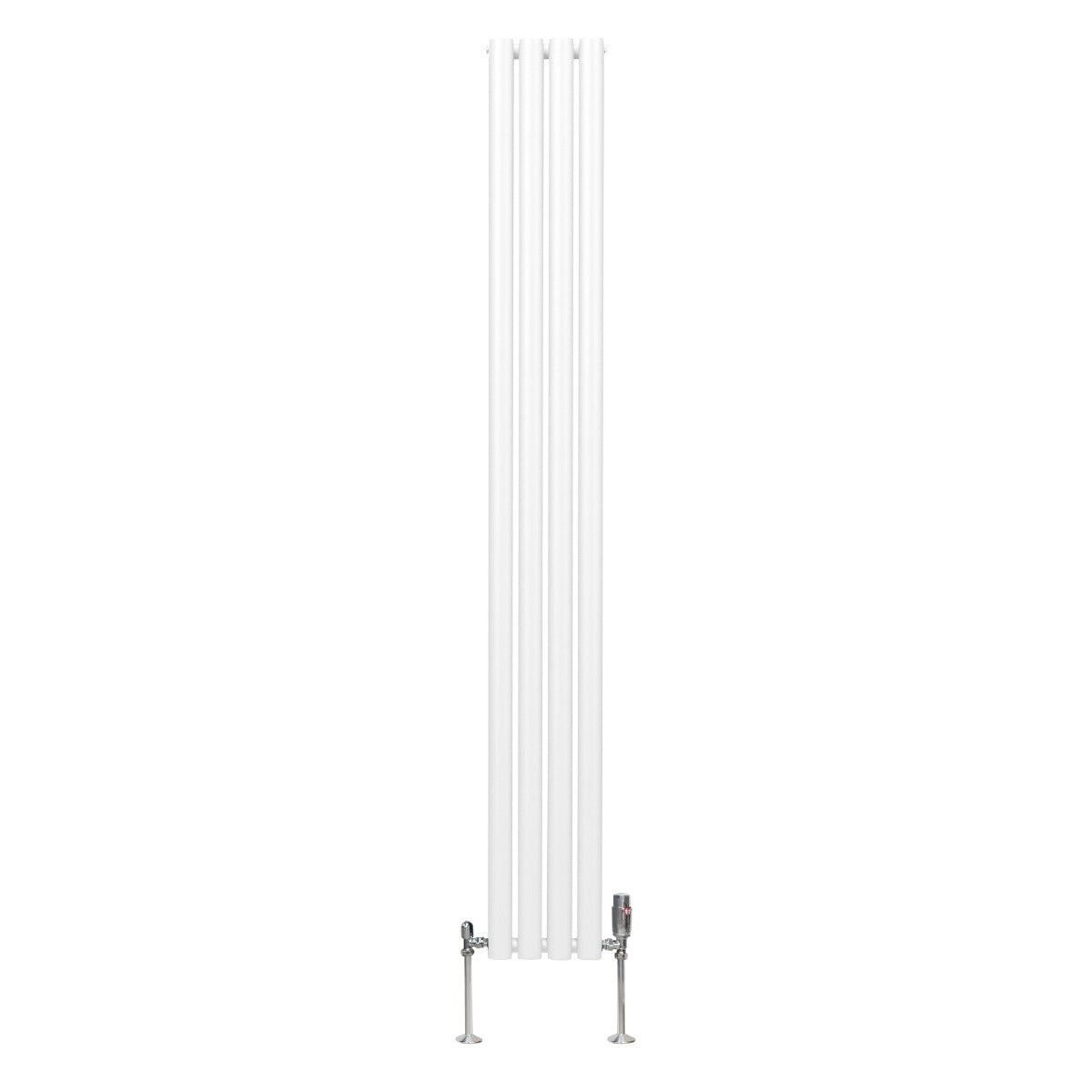 Oval Column Radiator & Valves - 1800mm x 240mm – White