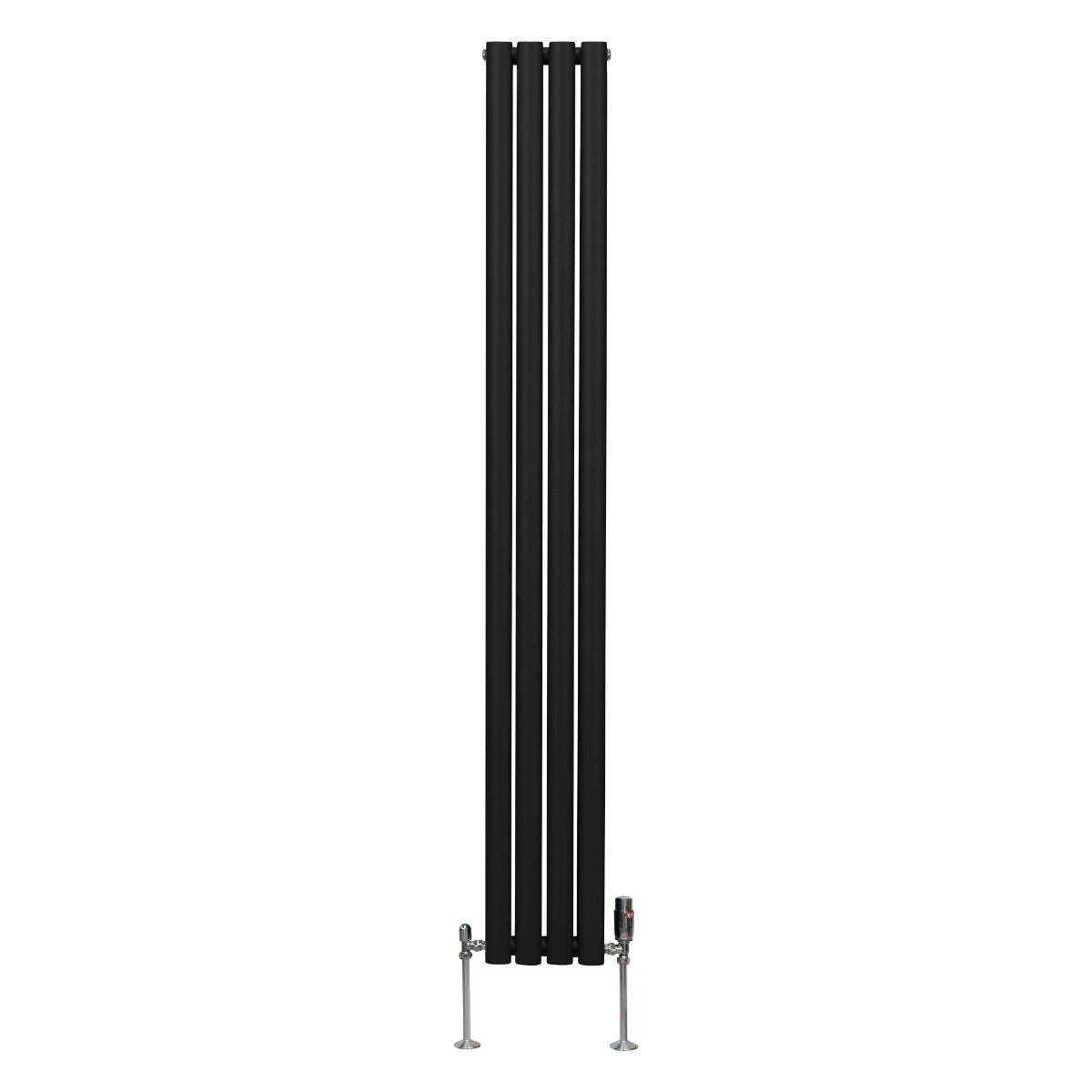 Oval Column Radiator & Valves - 1800mm x 240mm – Black