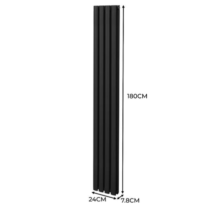 Oval Column Radiator & Valves - 1800mm x 240mm – Black