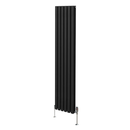 Oval Column Radiator & Valves - 1800mm x 360mm – Black