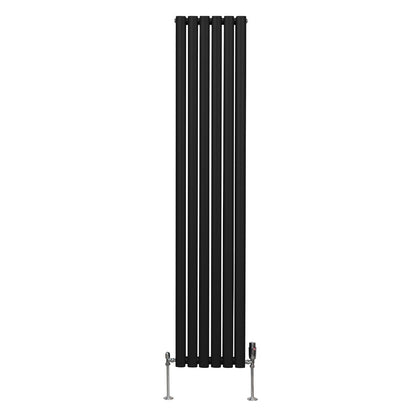 Oval Column Radiator & Valves - 1800mm x 360mm – Black