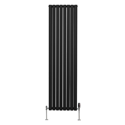 Oval Column Radiator & Valves - 1800mm x 480mm – Black