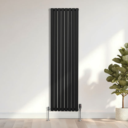 Oval Column Radiator & Valves - 1800mm x 480mm – Black