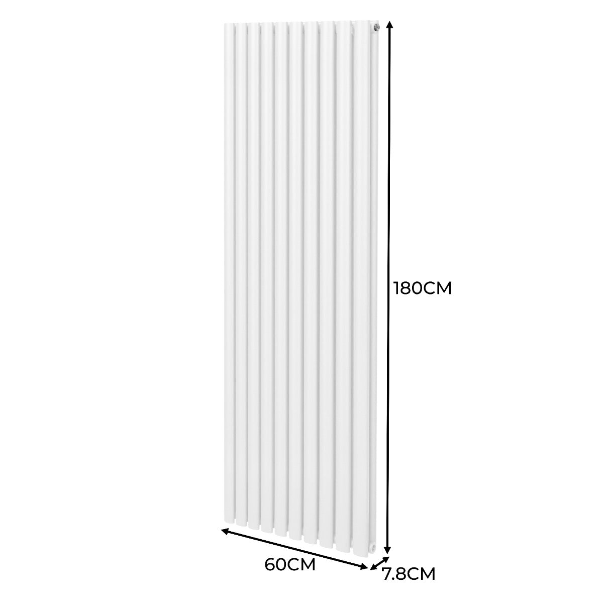 Oval Column Radiator & Valves - 1800mm x 600mm – White