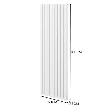 Oval Column Radiator & Valves - 1800mm x 600mm – White