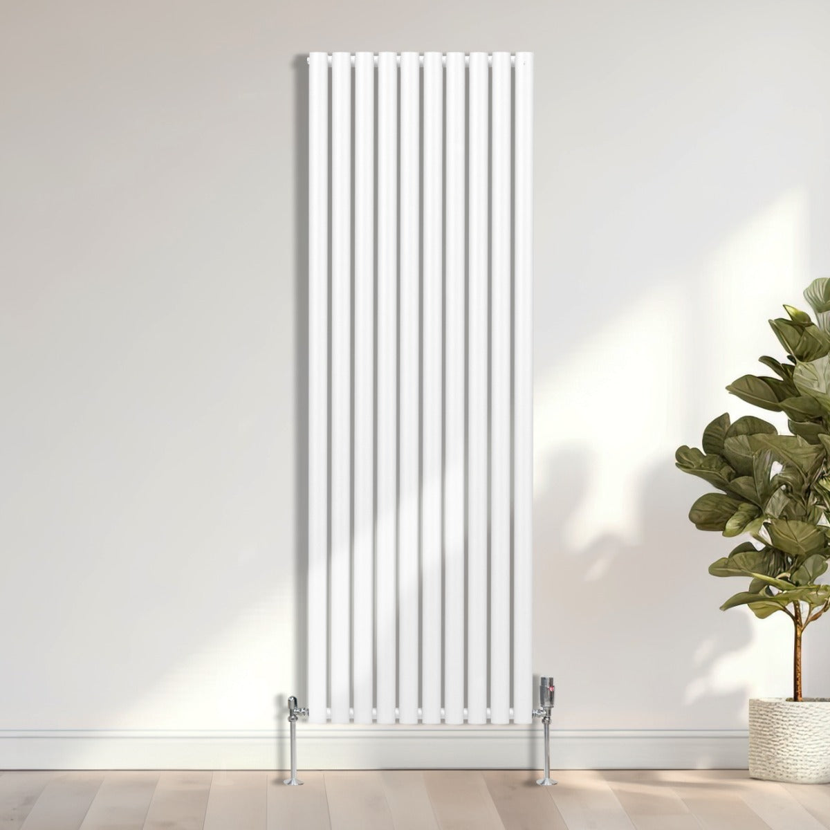 Oval Column Radiator & Valves - 1800mm x 600mm – White