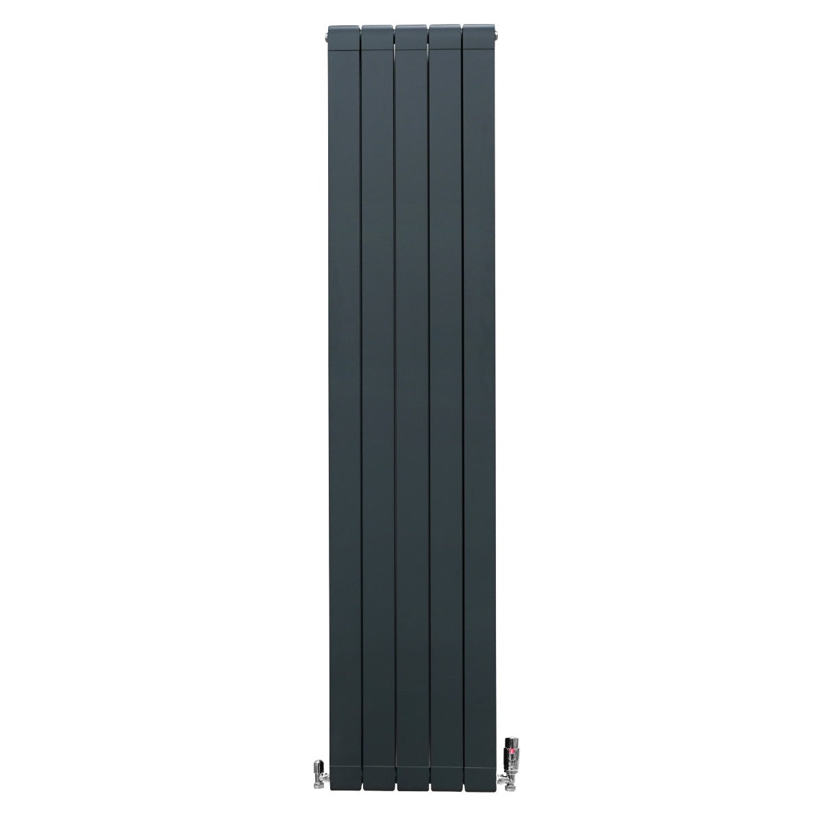 Aluminium Radiator & Valves – 1800mm x 395mm – Anthracite Grey