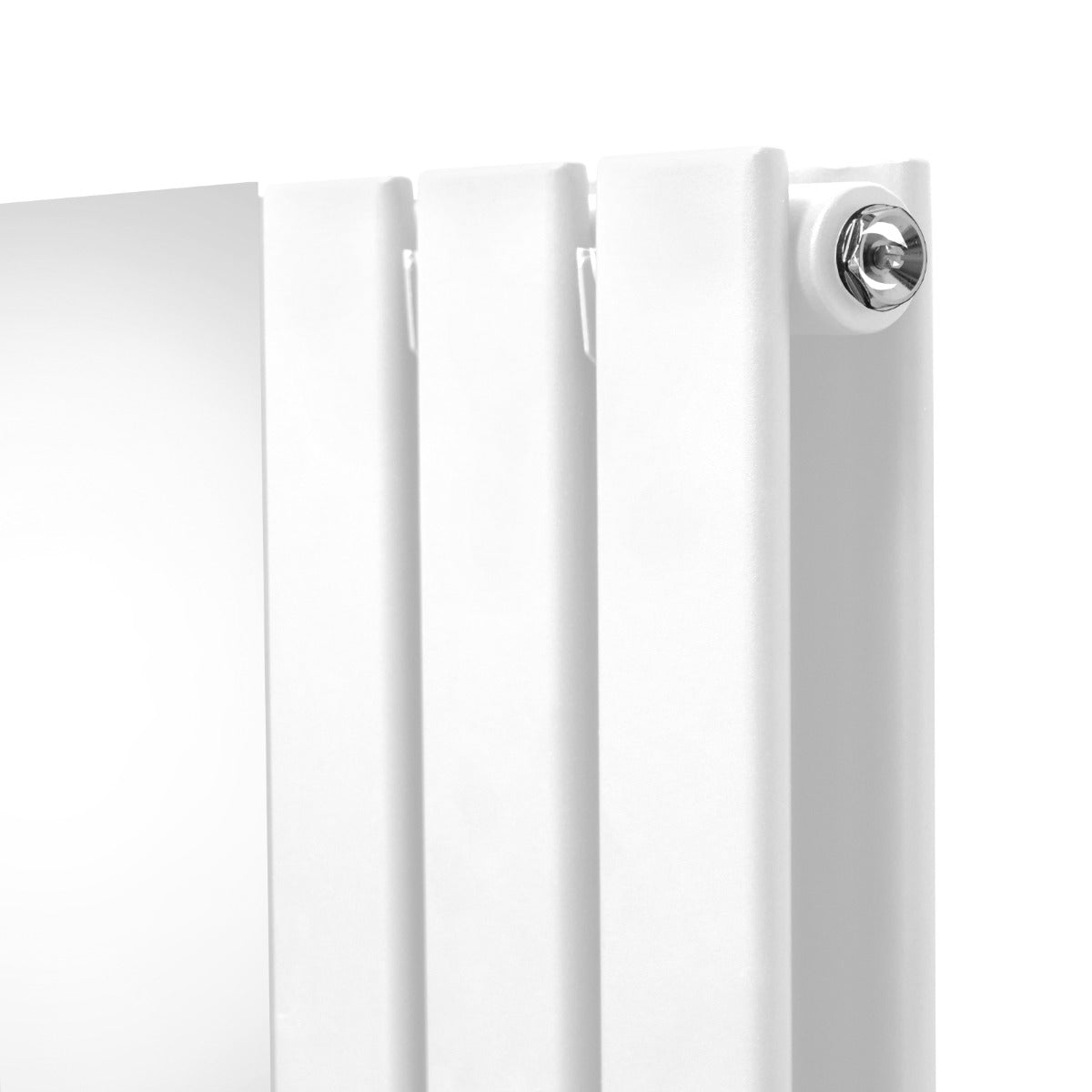 Flat Mirror Radiator & Valves - 1800mm x 425mm - White